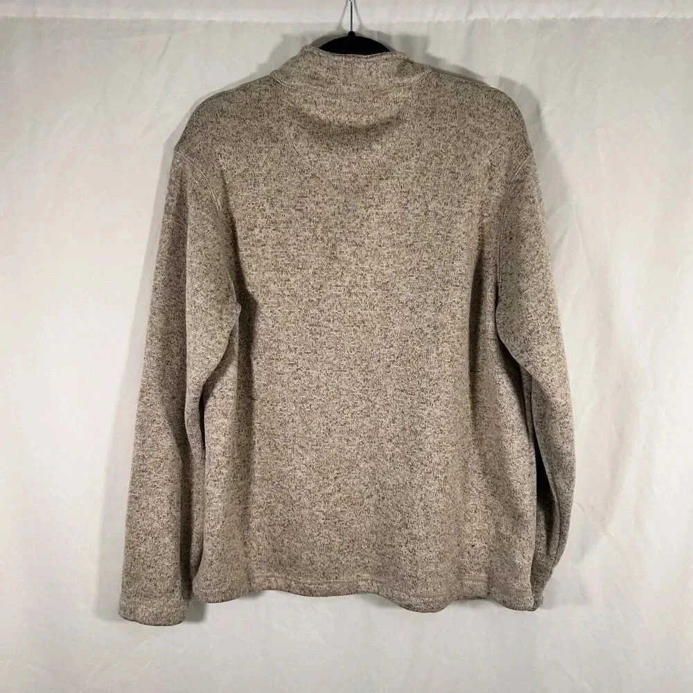 Realtree Sweater Men's Large Brown Grey 1/4 Zip Long Sleeve Polyester Pullover - Picture 8 of 11